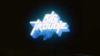 a neon sign that says big trouble on it trouble in spanish slang
