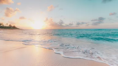 hidden mexico beach during golden hour