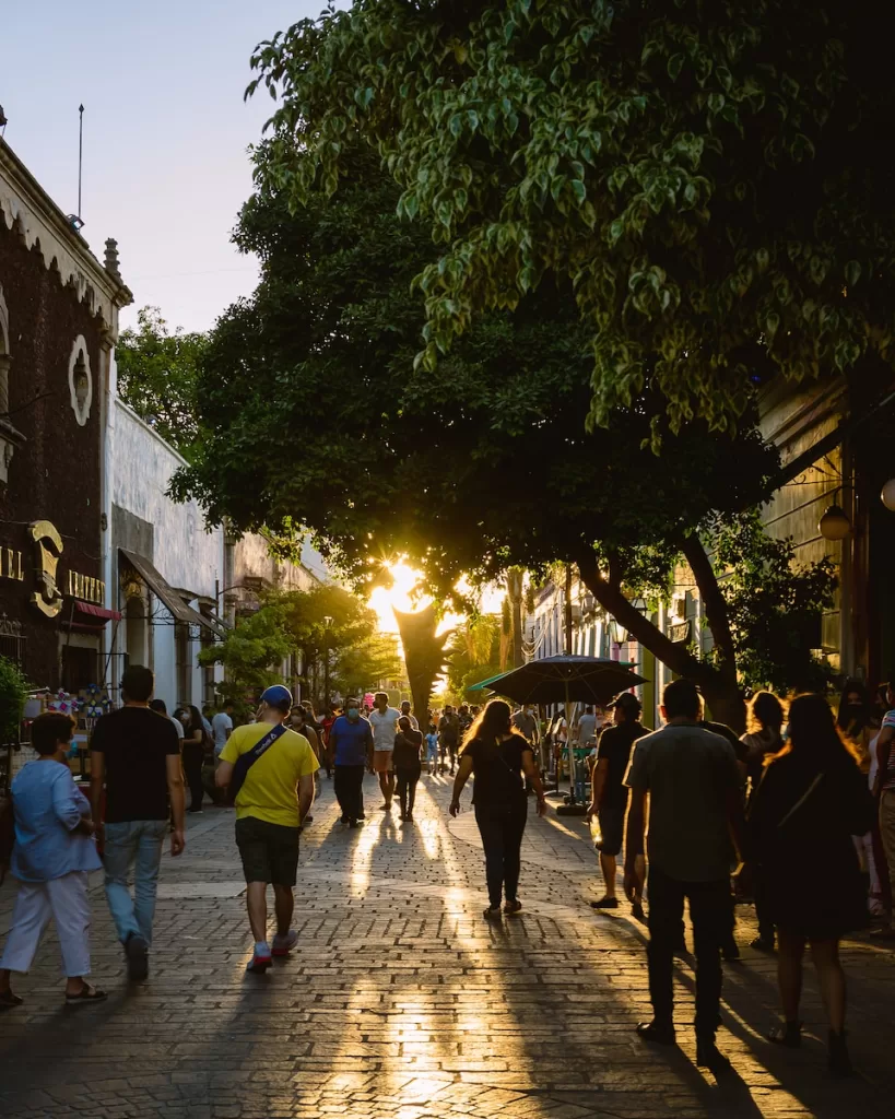 people walking on street during night time tlaquepaque jalisco restaurants