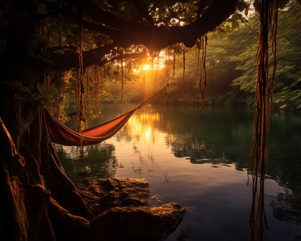 Cenote Suytun during golden hour.