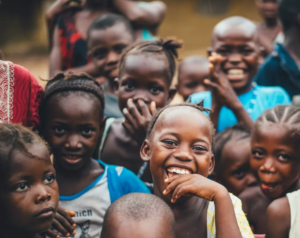 group of children photography and hello in different african countries