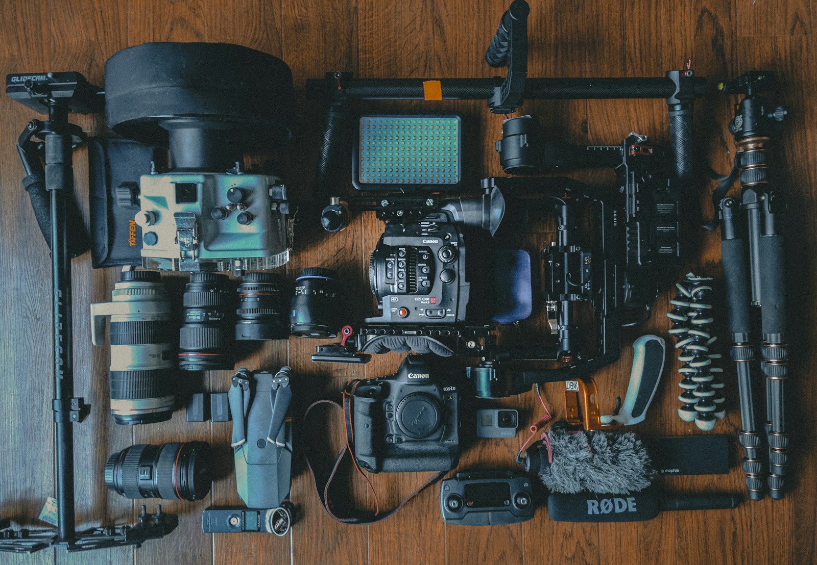 flat lay photography of cameras and camera gear Travel Photography